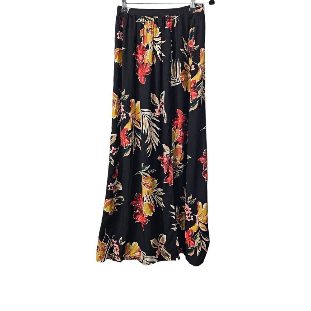 Patrons Of Peace Windward Tropical Floral Print High Slit Maxi Skirt NEW